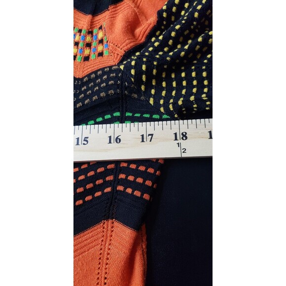 Halloween Cardigan Sweater Button Front M Multicolor Striped Lightweight - Picture 5 of 6